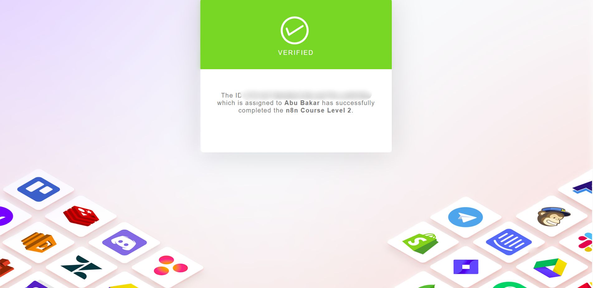 n8n Course Level 2 certificate